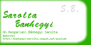 sarolta banhegyi business card